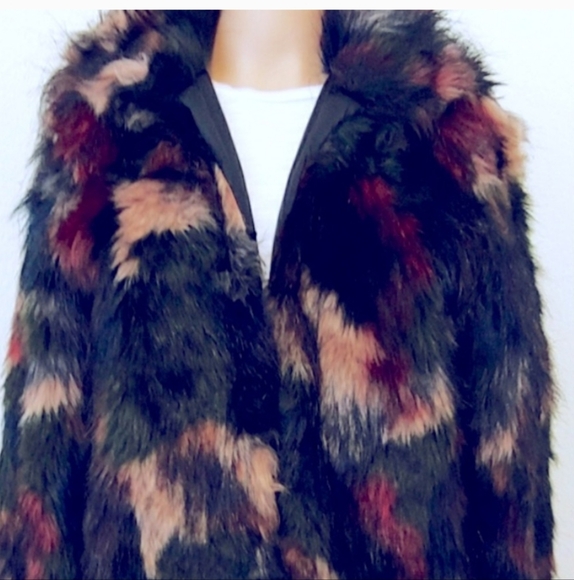 Wildflower Faux Fur Multicolor Jacket M - Picture 10 of 10